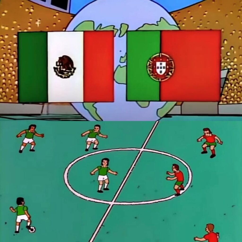  capítulo donde se menciona un partido entre Portugal y México jugado en Estados Unidos.
